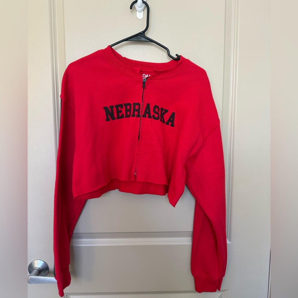 Nebraska Red Cropped Sweatshirt